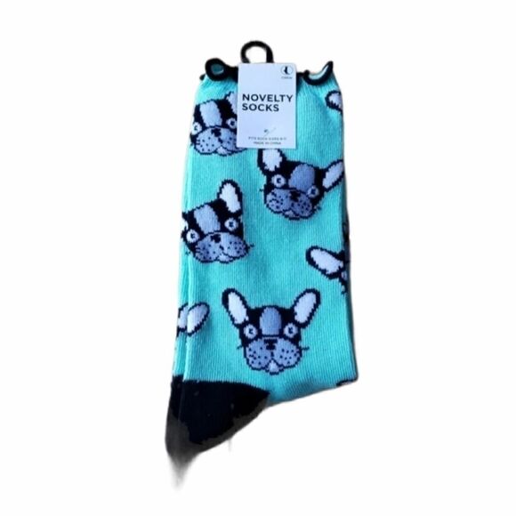 FRENCH BULLDOG CREW SOCKS - NEW - Picture 1 of 5